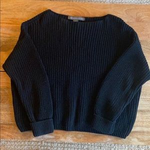 Black knit slightly cropped sweater